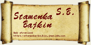 Stamenka Bajkin vizit kartica